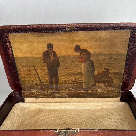 Antique Leather The Dahme Company Cincinnati Case or Dresser Box